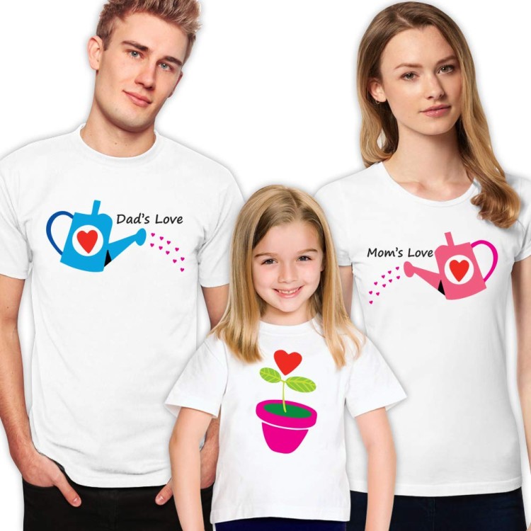 Anne ve Baba Sevgisi Aile Tişörtü