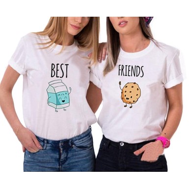 Sevimli Best Friends Tişört - Sevimli Süt Kurabiye