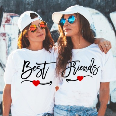Best Friends Yazılı Kalpli Tişört Kombini