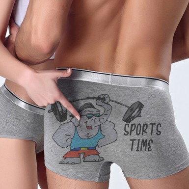 Fitness Boxer- Vücut Geliştirmeci Fil Karikatürlü Erkek Baksır