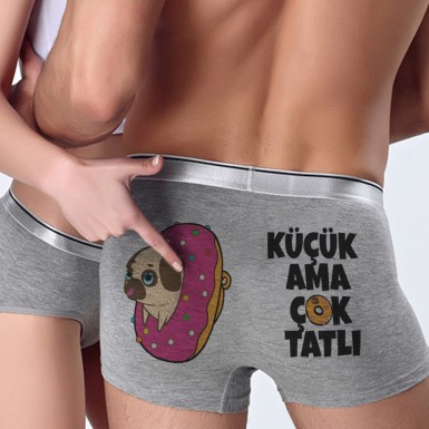 Komik Küçük Ama Çok Tatlı Karikatür Baskılı Erkek Baksır
