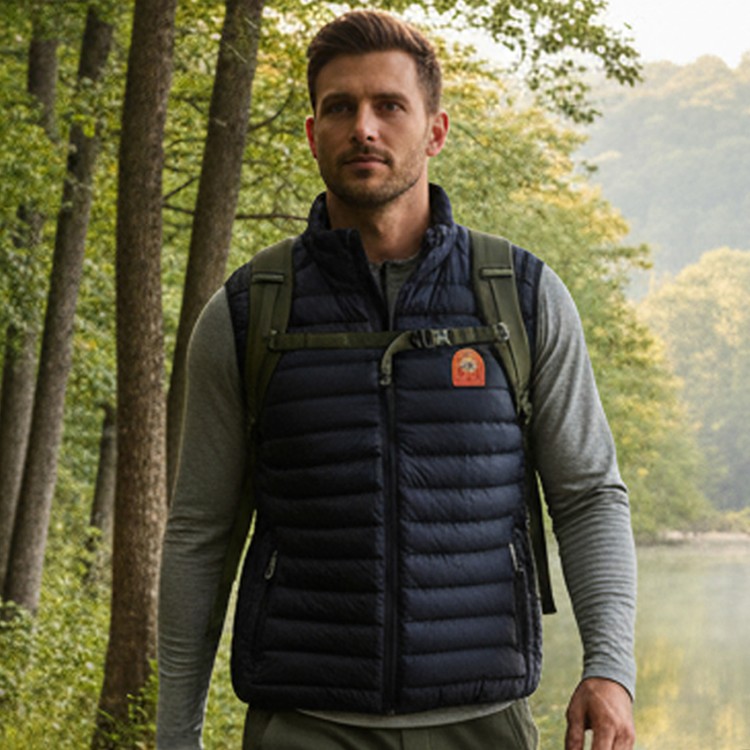 Premium Kalite Slimfit Lacivert Renk Spor Şık Erkek Şişme Yelek