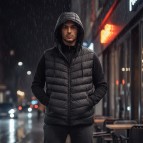 Slimfit Siyah Erkek Şişme Yelek-4