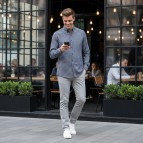 Slimfit Lacivert Renk Pötikare Erkek Gömlek-1