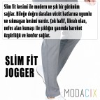 Jogger Pantolon - Gri Erkek Yürüyüş Pantolonu - Beli Lastikli Likralı Kumaş