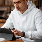 Kalın Beyaz Erkek Sweatshirt-2
