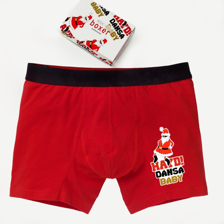 Hediyelik Yılbaşı Erkek Boxer - Haydi Dansa Baby