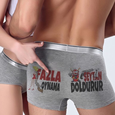 Fazla Oynama Şeytan Doldurur Esprili Komik Erkek Boxer