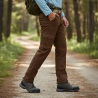 Gabardin Pantolon, Kargo, Kahverengi, Boru Paça-1