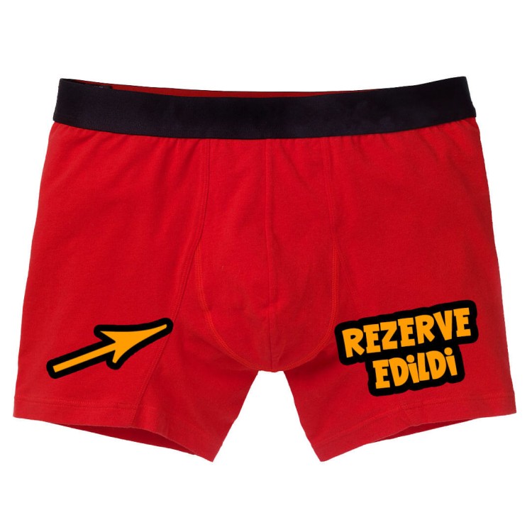Rezerve Edildi Komik Yazılı Erkek Boxer