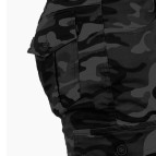 Gri Askeri Erkek Kamuflaj Pantolon - Paçası Lastikli Likralı Askeri Pantolon