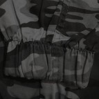 Gri Askeri Erkek Kamuflaj Pantolon - Paçası Lastikli Likralı Askeri Pantolon