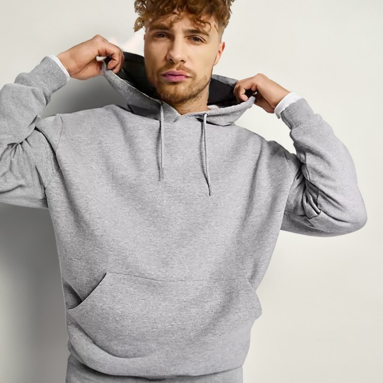 Gri Oversize Kapüşonlu Erkek Sweatshirt Hoodie
