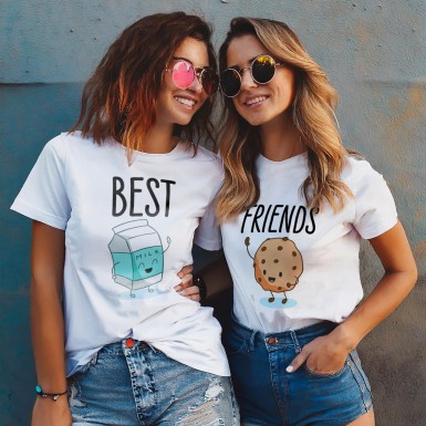 Sevimli Best Friends Tişört - Sevimli Süt Kurabiye