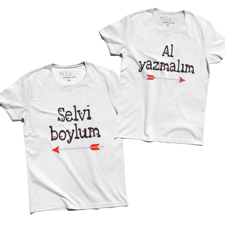 Selvi Boylum Al Yazmalım Sevgili Tişörtleri
