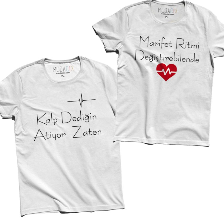 Romantik Yazılı Çift Tişörtü